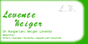 levente weiger business card